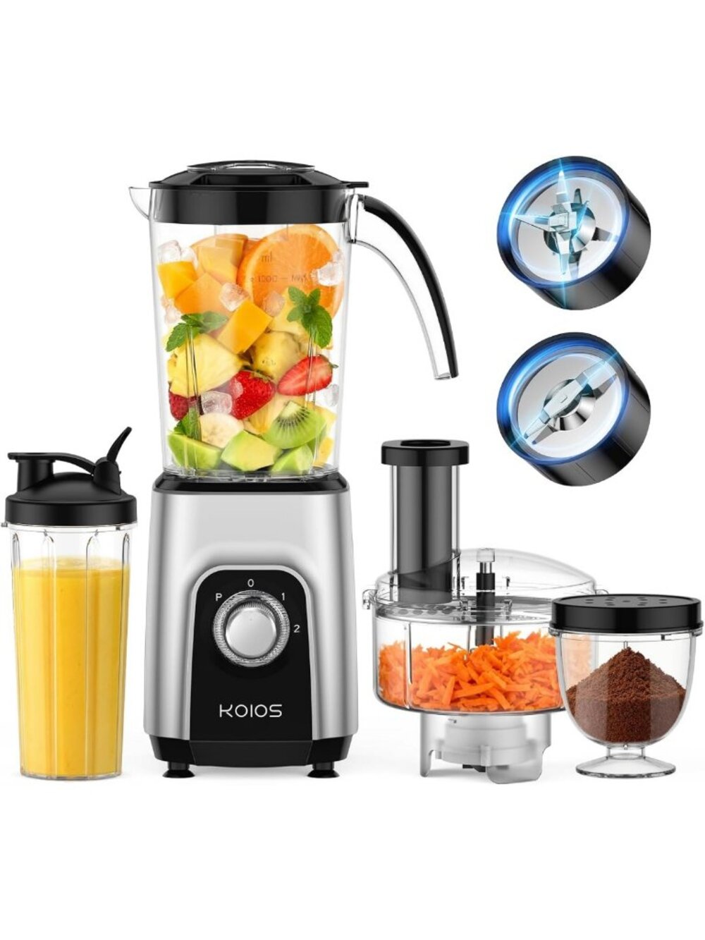 4-in-1 High-Power Blender & Food Processor Combo, 1000W, Easy Clean, Dishwasher